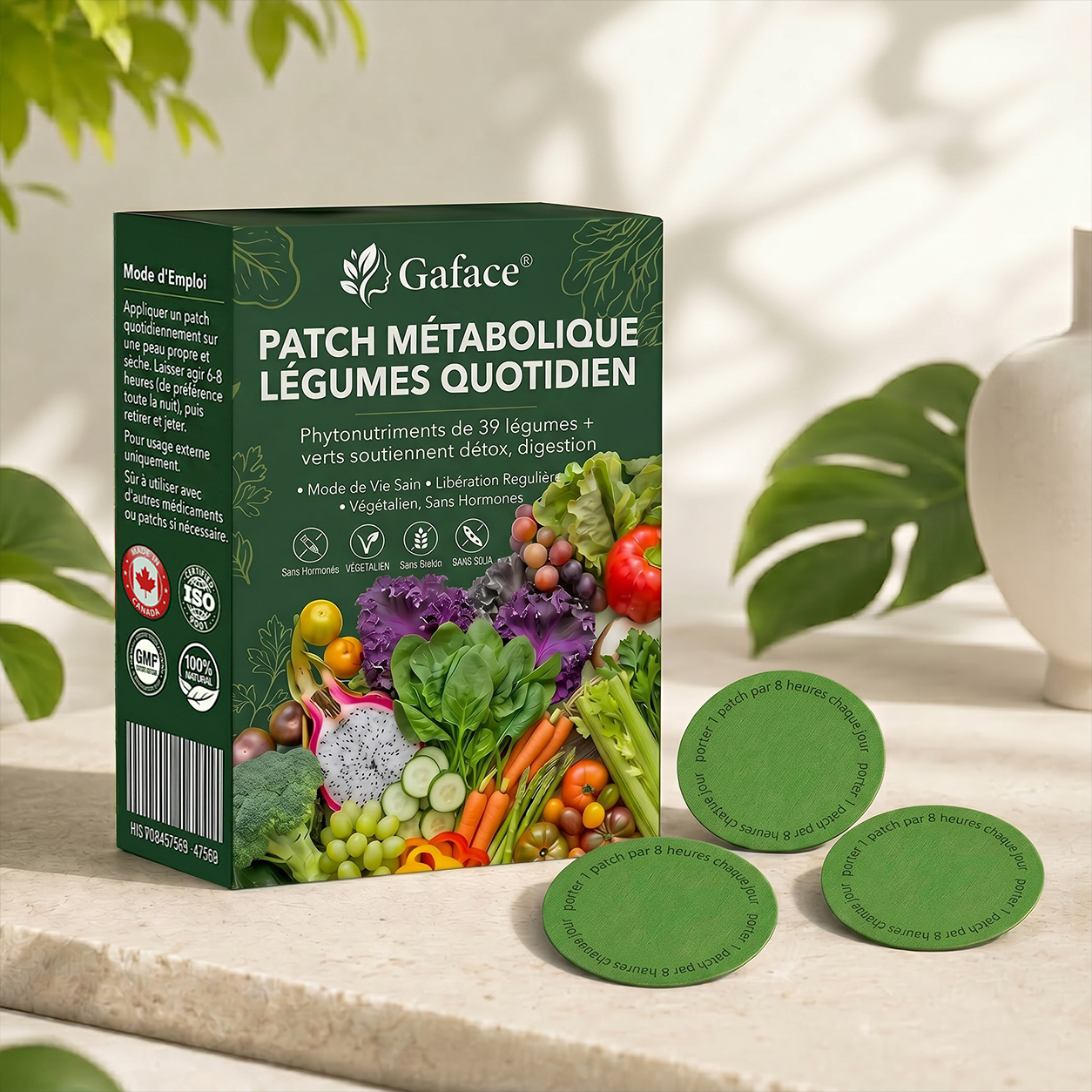 𝐆𝐚𝐟𝐚𝐜𝐞® 𝐏𝐚𝐭𝐜𝐡 𝐌é𝐭𝐚𝐛𝐨𝐥𝐢𝐪𝐮𝐞 𝐐𝐮𝐨𝐭𝐢𝐝𝐢𝐞𝐧 𝐚𝐮𝐱 𝟑𝟗 𝐋é𝐠𝐮𝐦𝐞𝐬 𝐞𝐭 𝐕𝐞𝐫𝐝𝐮𝐫𝐞𝐬 𝐕𝐞𝐫𝐭𝐞𝐬, 𝐟𝐨𝐫𝐦𝐮𝐥é 𝐚𝐯𝐞𝐜 𝐝𝐞𝐬 𝐞𝐱𝐭𝐫𝐚𝐢𝐭𝐬 𝐯é𝐠é𝐭𝐚𝐮𝐱 𝐞𝐭 𝐝𝐞𝐬 𝐩𝐡𝐲𝐭𝐨𝐧𝐮𝐭𝐫𝐢𝐦𝐞𝐧𝐭𝐬 𝐩𝐨𝐮𝐫 𝐬𝐨𝐮𝐭𝐞𝐧𝐢𝐫 𝐥𝐚 𝐝𝐢𝐠𝐞𝐬𝐭𝐢𝐨𝐧, 𝐥’é𝐪𝐮𝐢𝐥𝐢𝐛𝐫𝐞 𝐦é𝐭𝐚𝐛𝐨𝐥𝐢𝐪𝐮𝐞 𝐞𝐭 𝐥’é𝐧𝐞𝐫𝐠𝐢𝐞 𝐚𝐮 𝐪𝐮𝐨𝐭𝐢𝐝𝐢𝐞𝐧.