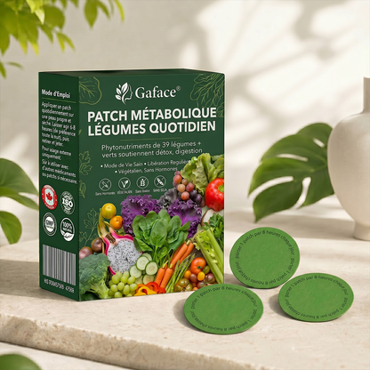 𝐆𝐚𝐟𝐚𝐜𝐞® 𝐏𝐚𝐭𝐜𝐡 𝐌é𝐭𝐚𝐛𝐨𝐥𝐢𝐪𝐮𝐞 𝐐𝐮𝐨𝐭𝐢𝐝𝐢𝐞𝐧 𝐚𝐮𝐱 𝟑𝟗 𝐋é𝐠𝐮𝐦𝐞𝐬 𝐞𝐭 𝐕𝐞𝐫𝐝𝐮𝐫𝐞𝐬 𝐕𝐞𝐫𝐭𝐞𝐬, 𝐟𝐨𝐫𝐦𝐮𝐥é 𝐚𝐯𝐞𝐜 𝐝𝐞𝐬 𝐞𝐱𝐭𝐫𝐚𝐢𝐭𝐬 𝐯é𝐠é𝐭𝐚𝐮𝐱 𝐞𝐭 𝐝𝐞𝐬 𝐩𝐡𝐲𝐭𝐨𝐧𝐮𝐭𝐫𝐢𝐦𝐞𝐧𝐭𝐬 𝐩𝐨𝐮𝐫 𝐬𝐨𝐮𝐭𝐞𝐧𝐢𝐫 𝐥𝐚 𝐝𝐢𝐠𝐞𝐬𝐭𝐢𝐨𝐧, 𝐥’é𝐪𝐮𝐢𝐥𝐢𝐛𝐫𝐞 𝐦é𝐭𝐚𝐛𝐨𝐥𝐢𝐪𝐮𝐞 𝐞𝐭 𝐥’é𝐧𝐞𝐫𝐠𝐢𝐞 𝐚𝐮 𝐪𝐮𝐨𝐭𝐢𝐝𝐢𝐞𝐧.